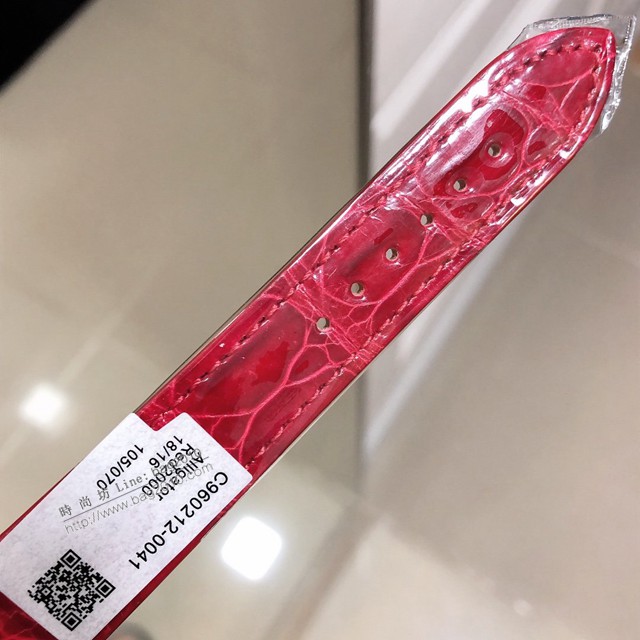 蕭邦情人限量版-躍動的心石英鱷魚皮女士腕表 蕭邦快樂鑽系列女表  gjs2235